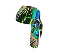 Peacock Feather Print Skull Headwrap Under Helmet Cycling Cap Lightweight Quick Dry Adult Gift One Size