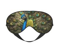 Peacock Feather Print Sleep Mask,Soft Eye Mask with Adjustable Strap for Sleeping, Travel and Relaxation