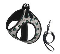 Peacock Feather Print Step in Dog Harness and Leash Set,Adjustable Reflective Harness for Small Dogs Cats