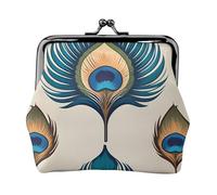 Peacock Feather Print Versatile Coin Purse Exquisite Mini Wallet Cute Change Pouch for Any Occasion