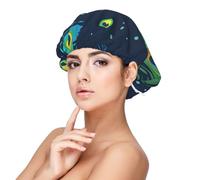 Peacock Feather Printed,Adult's Satin Sleeping Cap - Women's Elastic Sleep Bonnet, Adjustable Overnight Hair Cover