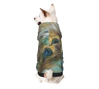 Peacock Feather Printed Dog Hoodie Soft Dog Sweatshirt Cute Cat Dog Clothes for Small Dogs Kitten Puppy, 2XL