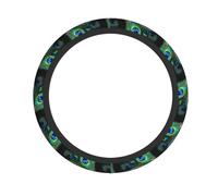 Peacock Feather Printed Steering Wheel Cover Elastic Stretch Car Wheel Wrap Breathable Non-Slip Steering Wheel Protector for Car Truck SUV