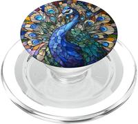 Peacock Feather Round Artwork PopSockets PopGrip for MagSafe
