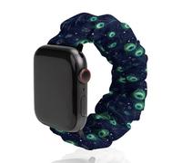 Peacock Feather Scrunchie Watch Bands Soft Elastic Replacement Wristband Compatible with Apple Watch 38mm/40mm