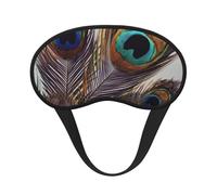 Peacock Feather Sleep Mask for Side Sleeper, Light Blocking Night Masks for Sleeping Eye Mask for Women Men Eye Cover Soft Comfortable Eye Shade for Travel, Nap