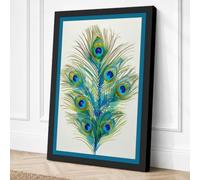 Peacock Feather Study Canvas Wall Art Print 30x20 Inch (76 x 51 cm)
