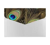 Peacock Feathers Accordion File Organizer 6 Pocket Document Organizer Expanding File Folder Accordion Folder with Labels, Travel Document Folders Plastic Envelopes with Snap Closure 13x9.1 Inch
