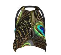 Peacock Feathers Baby Car Seat Canopy Cover, Multi Use Breathable Nursing Breastfeeding Covers for Mom Soft Stroller Sun Shade Newborn Shower Gift