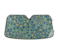 Peacock Feathers Car Windshield Sun Shade Block Heat and Sun UV Rays Protect Your Car 53×23.5inch