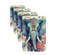 Peacock Feathers Elephant Car Air Fresheners Cards Set of 4 Pieces Personalized Car Fresheners Gifts for Men Women Auto Aromatherapy Tablets Hanging Scented Cards for Wardrobe Bathroom