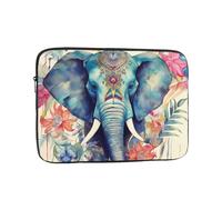 Peacock Feathers Elephant Laptop Bag 13 inch Business Briefcase Gifts for Men Women Water Resistant Laptop Sleeve Carry On Laptop Case Shockproof Protective Computer Bag Notebook Case