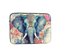 Peacock Feathers Elephant Laptop Case 17 inch Shockproof Protective Notebook Case Water Resistant Computer Bag Portable Laptop Sleeve Briefcase for Men Women