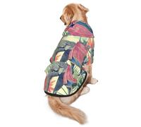 Peacock Feathers Elephant Print Dog Hoodie For Medium To Large Dogs, Warm, Soft, Breathable Sweatshirt, Easy To Wear Jumper For Winter And Fall, Pet Coat Pullover