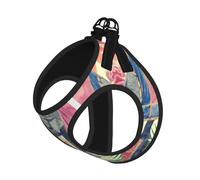 Peacock Feathers Elephant Print Harness Leash Set For Cats And Dogs, Reflective Adjustable, Soft Breathable Mesh Vest With Escape-Proof Lead, For Small Pets And Kitten Puppies