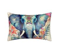 Peacock Feathers Elephant Satin Pillowcases for Hair and Skin, Silk Pillow Case Queen Size 20x30 Inches Soft Breathable Pillowcase Smooth Cooling Bed Pillow Cover with Hidden Zipper
