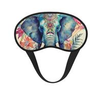 Peacock Feathers Elephant Sleep Mask for Side Sleeper, Blackout Sleeping Eye Mask, Soft Breathable Eye Cover for Women Men Travel Eyeshade, Relaxing Zero Pressure Night Blindfold