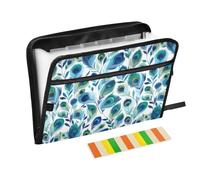 Peacock Feathers Pattern Expanding File Folder A4,13 Pockets File Organiser, Paperwork A4 Plastic Wallet Document Storage Expander for School,Office and Home