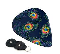 Peacock feathers pattern Printed Guitar pick Guitar Plectrums for Acoustic Guitar Electric Guitar Bass Guitar - Guitar Accessories - 6 Pack 0.96mm
