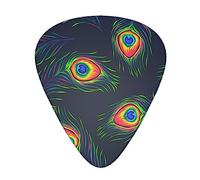 Peacock feathers pattern Printed Guitar Picks Personalized Guitar Plectrums 12 Pcs For Acoustic Guitar Electric Guitar And Bass Bulk Guitar Pick One Size