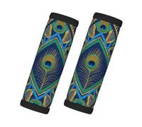 Peacock Feathers Print Cute 2-Pack Luggage Handle Wrap, Luggage Straps for Suitcases Bags and More