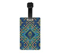 Peacock Feathers Print Luggage Tags for Suitcases, Personalized Travel Accessories with PVC Tags for Luggage