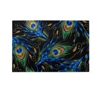 Peacock Feathers Printed Adult Fun Puzzle wooden puzzle in a plastic box with letters printed on the back home decor party toy