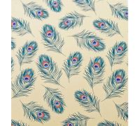 Peacock Feathers suttons Printed Patterned Tissue Wrapping Paper Luxury 5 Sheets