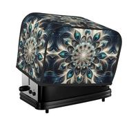 Peacock feathers Toaster Cover 2 Slice, Waterproof Bread Machine Covers with Pockets Universal Size Kitchen Small Appliance Cover with Handle, Dust and Fingerprint Protection
