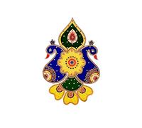 Peacock Floor Rangoli Designer reusable Large Rangoli Acrylic Rangoli Indian Traditional Home Decor Gift for Home Interior Floor Decoration Festival Decorations and gifting Size:- 14"