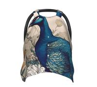 Peacock Floral Baby Car Seat Canopy Cover, Multi Use Breathable Nursing Breastfeeding Covers for Mom Soft Stroller Sun Shade Newborn Shower Gift