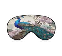 Peacock Floral Eye Mask, Side Sleeping Mask Light Blindfold Sleeping Mask Nose Pad and Elastic Band for Children Women and Men