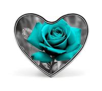 Peacock Floral Lapel Pin, Metal Heart Lapel Pins, Fashion Badge for Shirts, Jackets, Hats, Love form, Aluminum, no gemstone