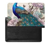 Peacock Floral Passport Cover Protector Rfid Blocking Passport Holder Id Card Holder Secure Travel Wallet Organizer for Passport Tickets Credit Cards, style, One Size