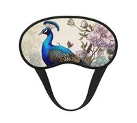 Peacock Floral Sleep Mask for Women Men Eye Mask for Sleeping Light Blocking Sleeping Mask with Elastic Strap Blindfold for Flight Nap Soft Breathable Travel Eye Cover for Side Sleeper