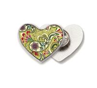 Peacock Flower Feather Pattern Heart Metal Pin Brooch Clip Love