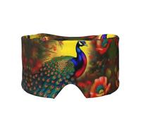 Peacock Flowers Adjustable Sleep Eye mask and Earmuffs, Unisex Side Sleeping Headband (26.8 * 4.3 inches), Indoor and Outdoor Travel Yoga Comfort Cover,