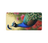 Peacock Flowers Desk Mat Non-Slip Laptop Desk Writing Thin Pad Waterproof Large Gaming Mouse Pads with Wrist Support for Home Office Work