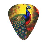 Peacock flowers guitar pick set, 3 different thicknesses, 12 pieces for a variety of instruments
