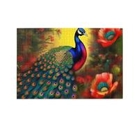 Peacock flowers Horizontal Wooden Jigsaw Puzzle 1000 Pieces Relax and Improve Hands on Skills and Concentration