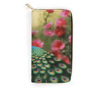 Peacock Flowers Leather Wallet, Bifold Stylish Wallets, Credit Card Holder for Passport Covers, Purse Passport Bag for Men Women
