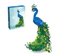 Peacock Flowers Mini Building Set, 807PCS Peacock Creative Bird Model Toys, Animals Micro Bricks Kit, Home Deocr and Office Art Gifts for Mom Women Girlfriend Adults（D026）