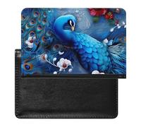 Peacock Flowers Passport Wallet Cute Passport Case with Card Slot Travel Passport Holder Cover