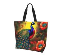 Peacock flowers Pattern Women's Single Shoulder Bag Crossbody Shopping Bag Durable and Lightweight Easy to Clean
