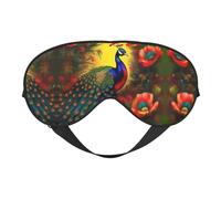 Peacock Flowers Print Eye Mask for Comfortable Sleep – Elastic Nighttime Shade, Perfect for Plane, Travel, and Meditation