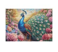 Peacock Full Tail Bloom 300 Pcs Jigsaw Puzzles Puzzles for Adults Teens Fun Family Game Team Building Stress Reducing Autumn Gift Durable Recycled Material 300 PCS