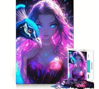 Peacock Glow 1000 Piece Jigsaw Puzzles for Adults Jigsaw Fine Logic Toy Quiet Fun Neat Edge Memorable Gift (38x52cm)