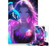 Peacock Glow Jigsaw Puzzles for Adults 1000 Piece Reason Skill Toy Anxiety Relief Exact Cut Elegant Gift (38x26cm)
