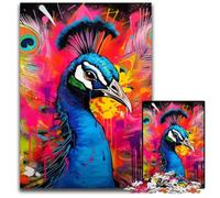 Peacock Graffiti Painting 1000 Piece Jigsaw Puzzles for Adults Impossible Jigsaw Puzzles for Adults Ideal And Home Decor 50x75CM/19.68x29.52inch