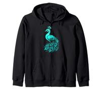 Peacock Graffiti Urban Art Design Zip Hoodie